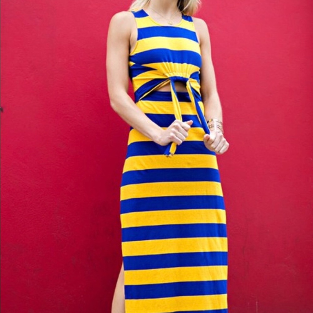 Royal Blue/Mustard Stripe Maxi